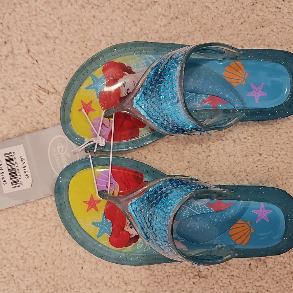 Disney Little Mermaid Bikini Sz 3, NEW Sandal Sz 7/8 & Sunglasses - Picture 5 of 8